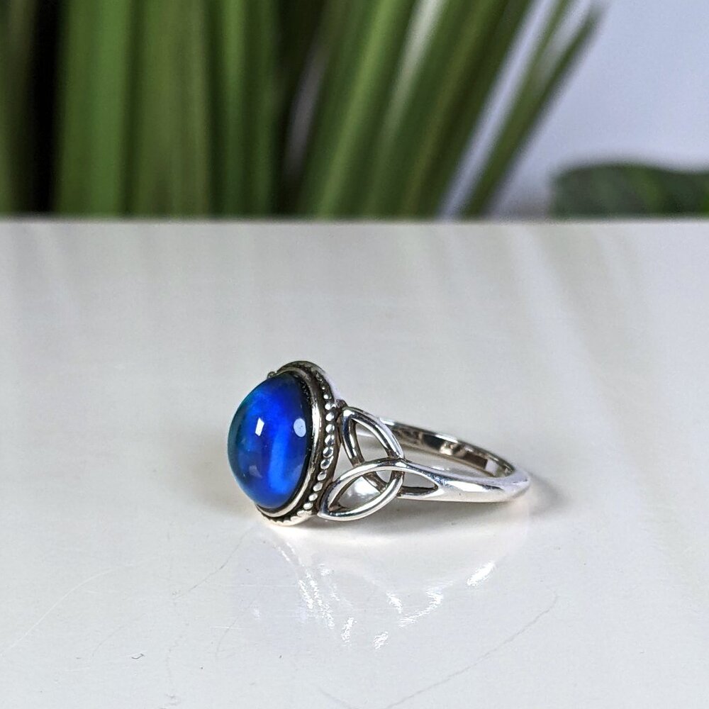 925 Sterling Silver Mood Ring Celtic Knot Vintage Inspired Size 6 NEW - Picture 4 of 11